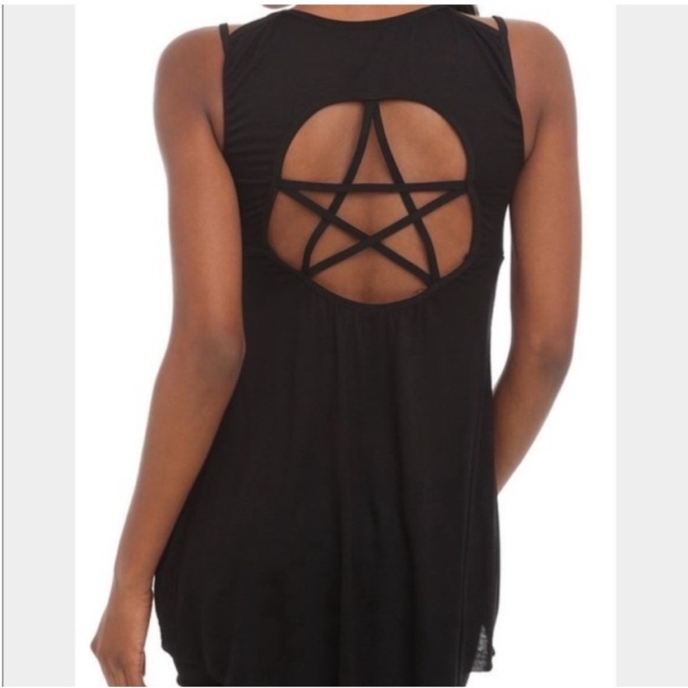 Lip Service Medium Black Pentagram Tank Top